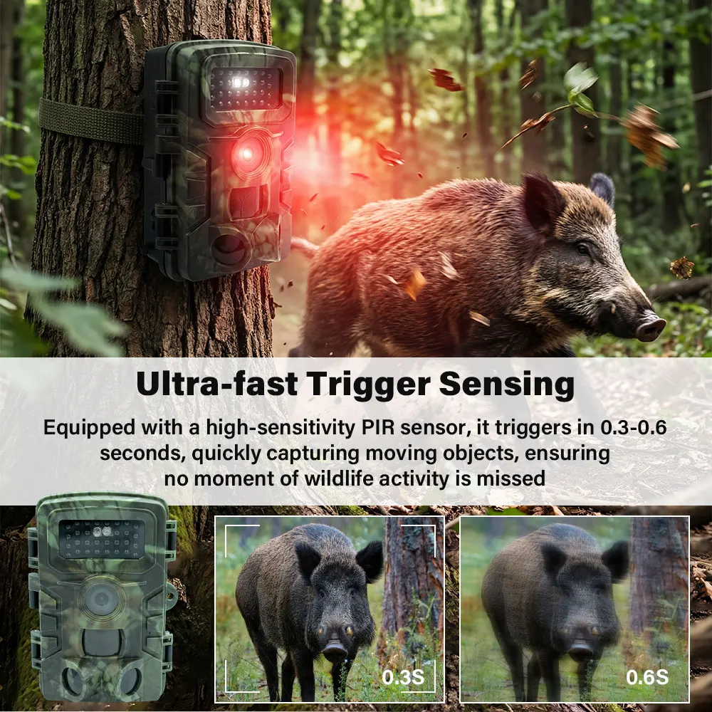 

Камера для охоты PR700 с инфракрасным ночным видением, HD 20 МП, видео 1080P, водонепроницаемость IP54, для наблюдения за дикой природой