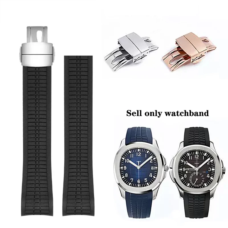 Watch Band For Original Patek Philippe Grenade Fluororubber Strap Aquanaut Series 5164/5167 PP Durable Silicone Watch Strap 21mm