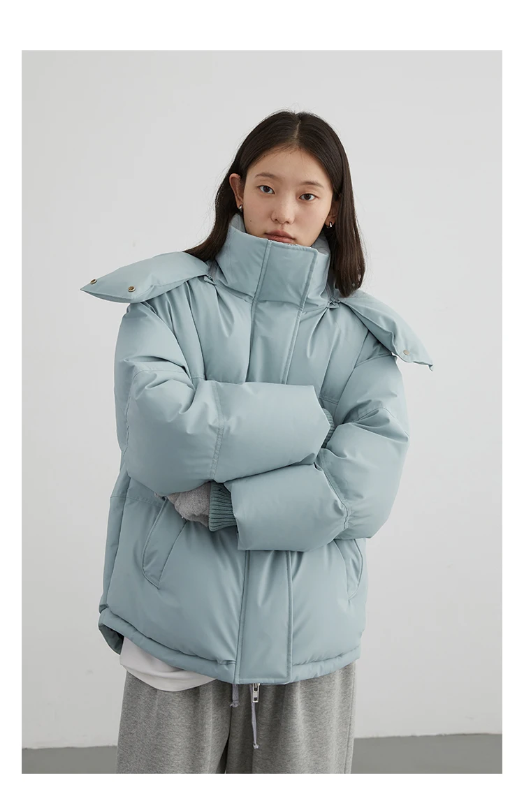 CHIC VEN Women Down Coat Solid Warm Down Jacket New 90 White Duck Down Windproof Hooded Female Overcoat Winter 2023