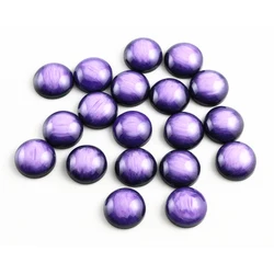 New Fashion 40pcs 12mm Purple Colors Stylish Brushed Style Flat back Resin Cabochons Cameo-V5-10