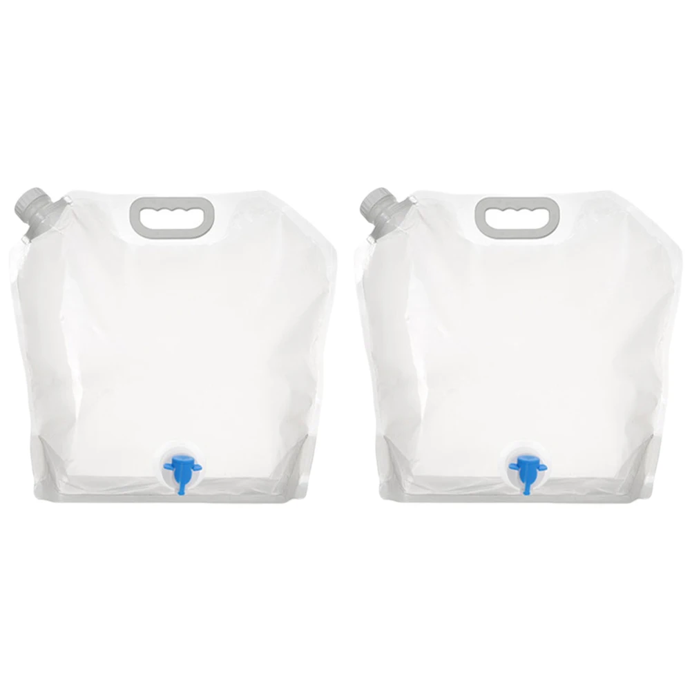 

2pcs Foldable Bag Camping Hiking Large Capacity Leakproof Outdoor Water Storage Pouch Handle Lightweight Flexible Water