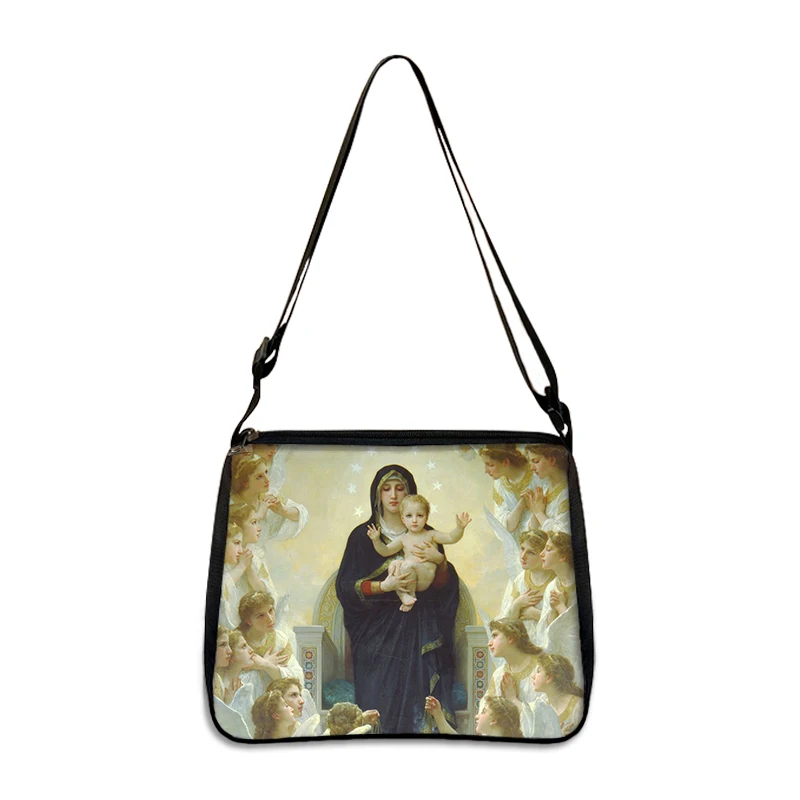 3D Print Virgin Mary Religion Shoulder Bags Our Lady of Guadalupe Crossbody Bag Messenger Bags Women Canvas  for Travel Gift