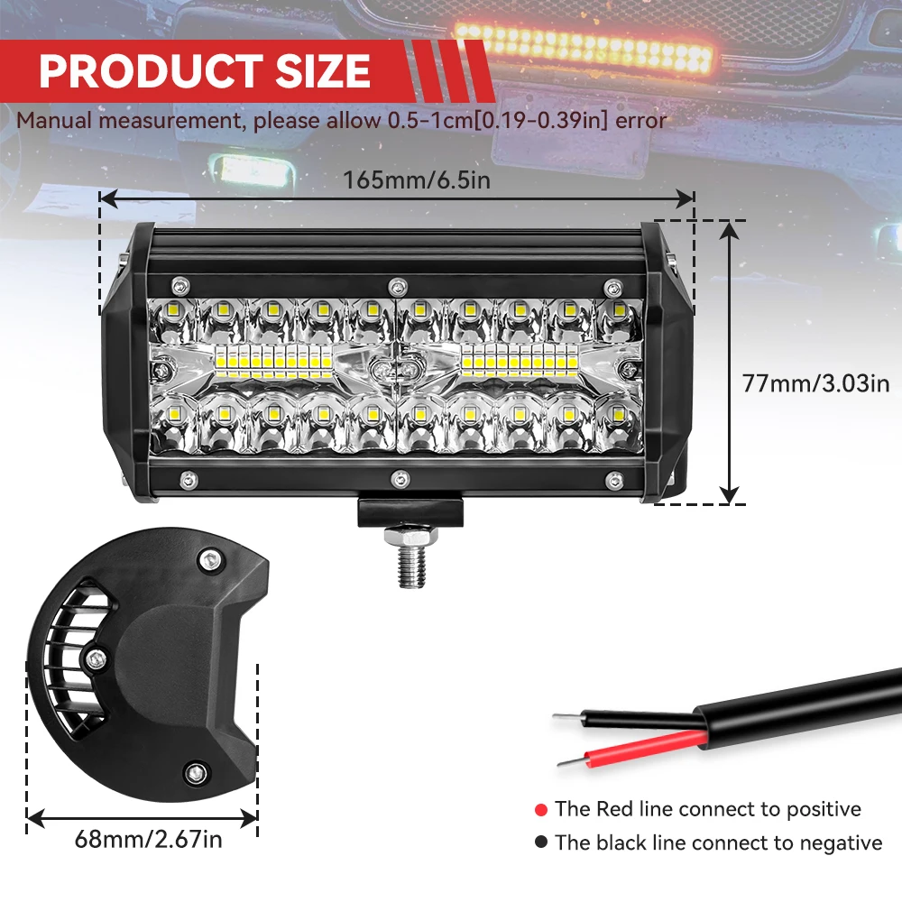 LED لوحة ضوء بار ، كومبو شعاع للسيارة ، جرار ، قارب ، الطرق الوعرة ، 4x4 ، شاحنة ، SUV ، ATV ، العمل ، 4"