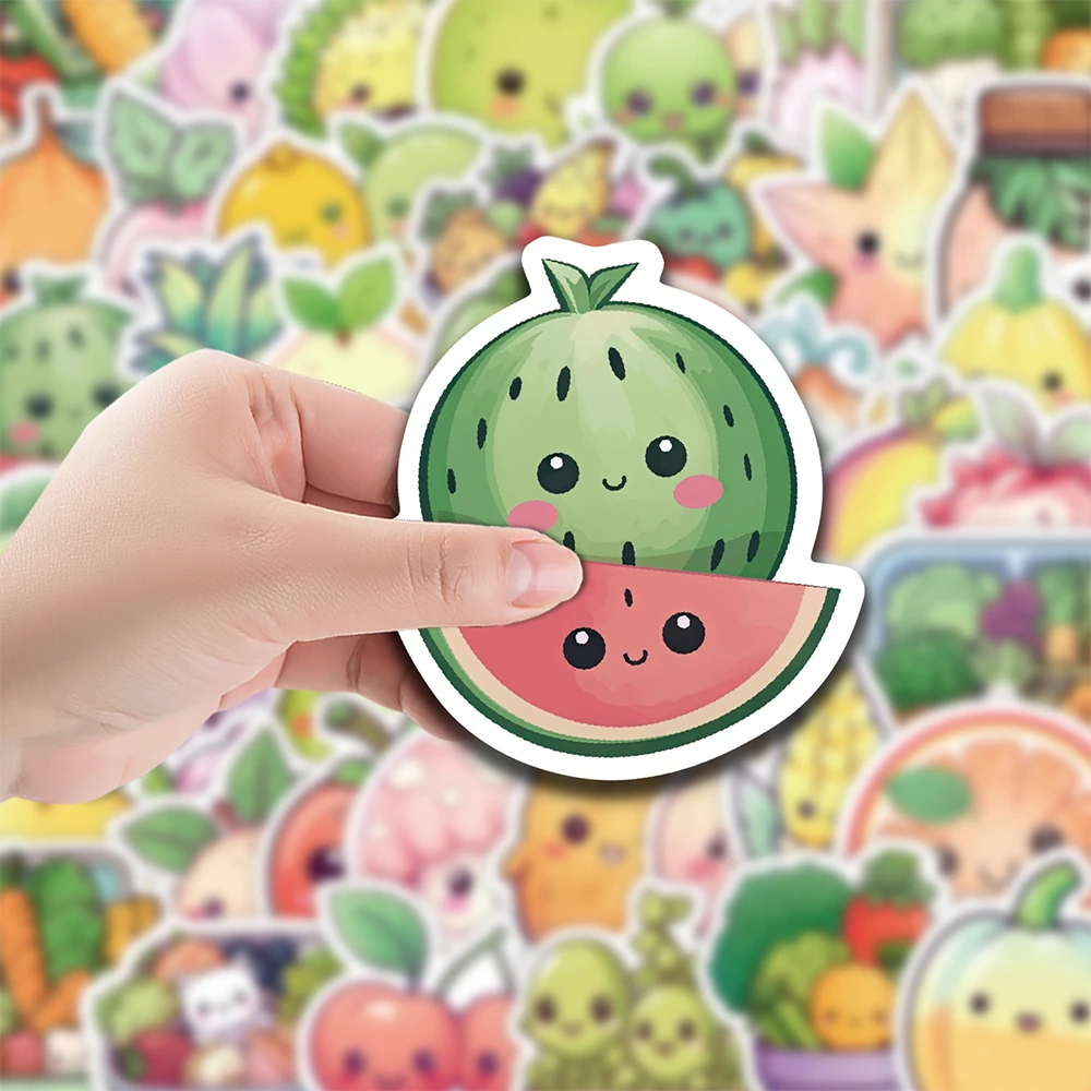 10/30/50pcs Cute Fruit and Vegetable Cartoon Stickers Kawaii Graffiti Kids Sticker Toy DIY Refrigerator Diary Water Bottle Decal