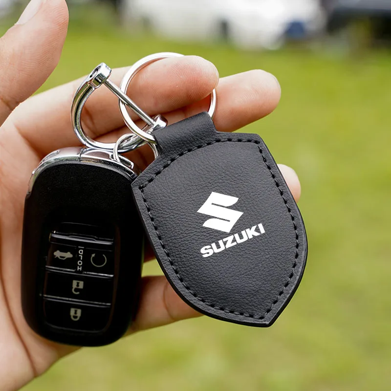 سلسلة مفاتيح بشعار السيارة النمذجة الجلود حلقة رئيسية ديكور لسوزوكي جيمي سويفت الساموراي فيتارا SX4 ألتو كايزر Ingnis DZire Swace #2