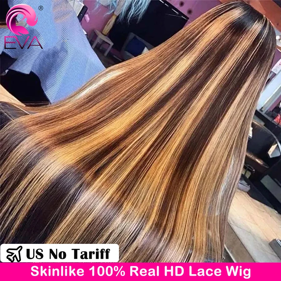 

Highlight Human Hair Wigs 4/27 Blonde HD Lace Wigs 13x6 HD Lace Frontal Wig 250% Straight Lace Front Human Hair Wigs Colored Wig