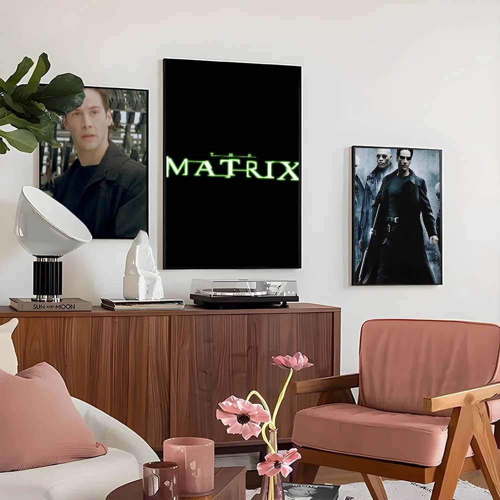 1PC The Matrix Action Movie Poster Self-adhesive Art Waterproof Paper Sticker Coffee House Bar Room Wall Decor