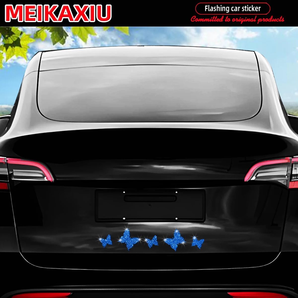 جديد بريق جميل فراشة Blingbling سيارة لاصقة تزيين ملصق جسم باب السيارة