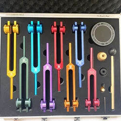 8pcs Tuning Fork Set Aluminum Alloy Tuning Forks with Box Yoga Beauty Tray Professional Instruments Diapasons Therapy Percussion