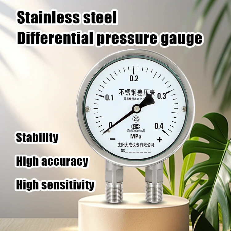 

100mm Fully Customized Stainless Steel Differential Pressure Gauge With Stainless Steel Thread And Customized Range