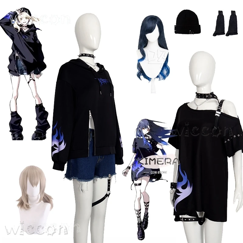 

Project Sekai AZUSAWA KOHANE Shiraishi An Cosplay T shirt Uniforms Colorful Stage Cosplay Vbs Clothes Dress Halloween Outfit Wig