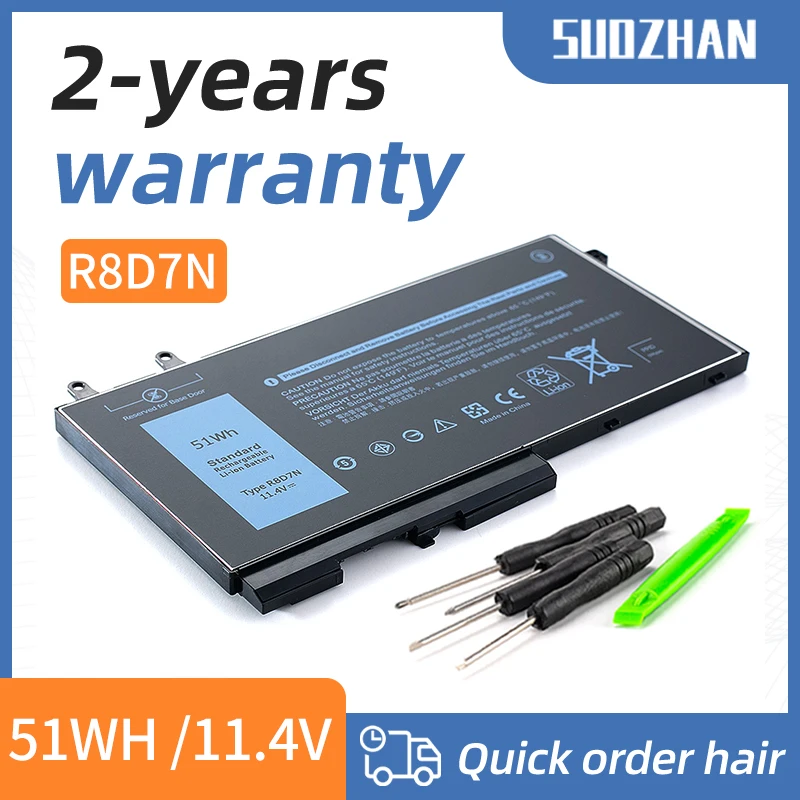 

SUOZHAN R8D7N Laptop Battery For Dell Latitude 5400 5500 Precision 3540 Inspiron 7590 7591 7791 2-in-1 Sereis R8D7N 11.4V 51WH