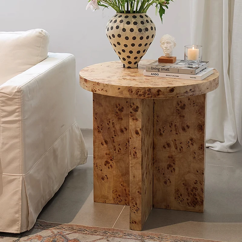 

Modern nested coffee table set with wooden base and wood veneer for living room furniture and home decoration