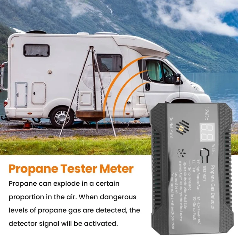 Imagem -06 - Lpg Detector de Gás Natural Propano Detector Alarme Vazamento Carro rv Casa Medidor Tester Digital 85db Sirene 12v