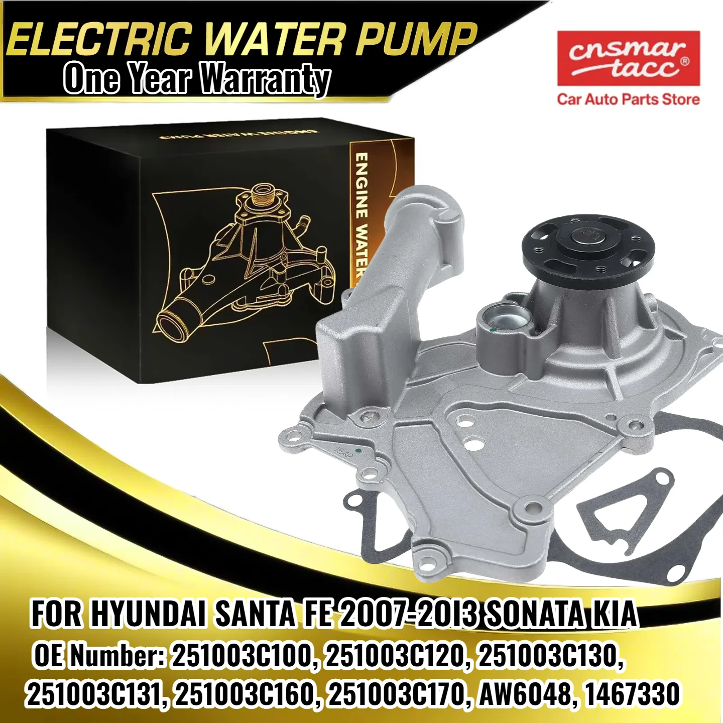 

New Engine Water Pump with Gasket for Hyundai Santa Fe Azera Kia Sedona Sorento 251003C100, 251003C120, 251003C130