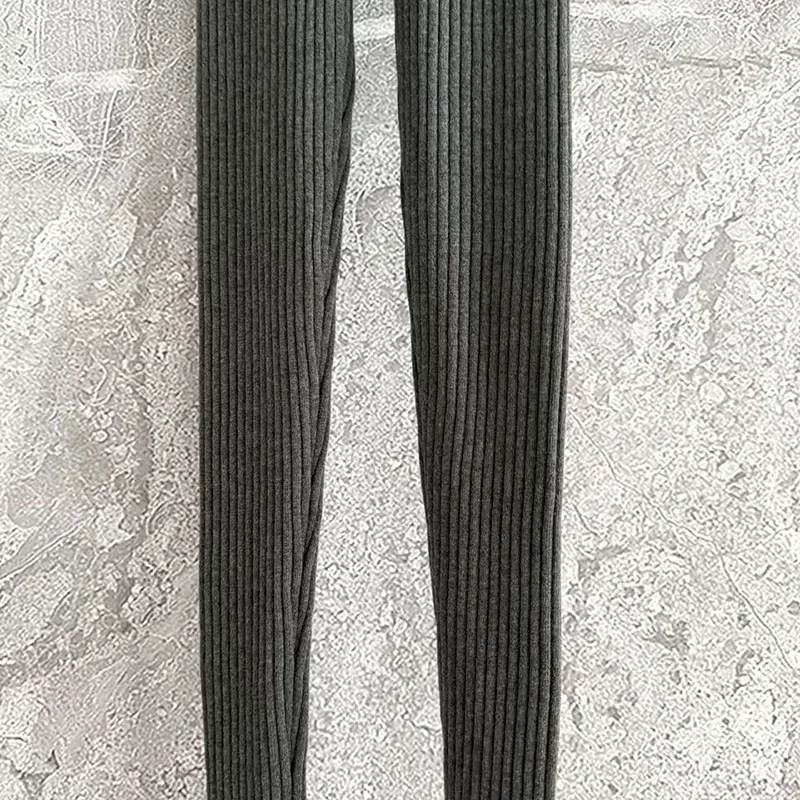 سراويل نسائية جديدة مرنة محبوكة سليم صالح سروال شكل قلم رصاص لخريف 2025 جودة عالية القطن المخلوطة بذلة جوارب طويلة بنطلون