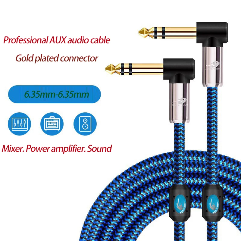 

1/4'' TRS Stereo 6.35mm Male Jack Audio Cable for Amplifier Mixer Instrument Guitar Shielded 6.35 Balanced Interconnect Cords