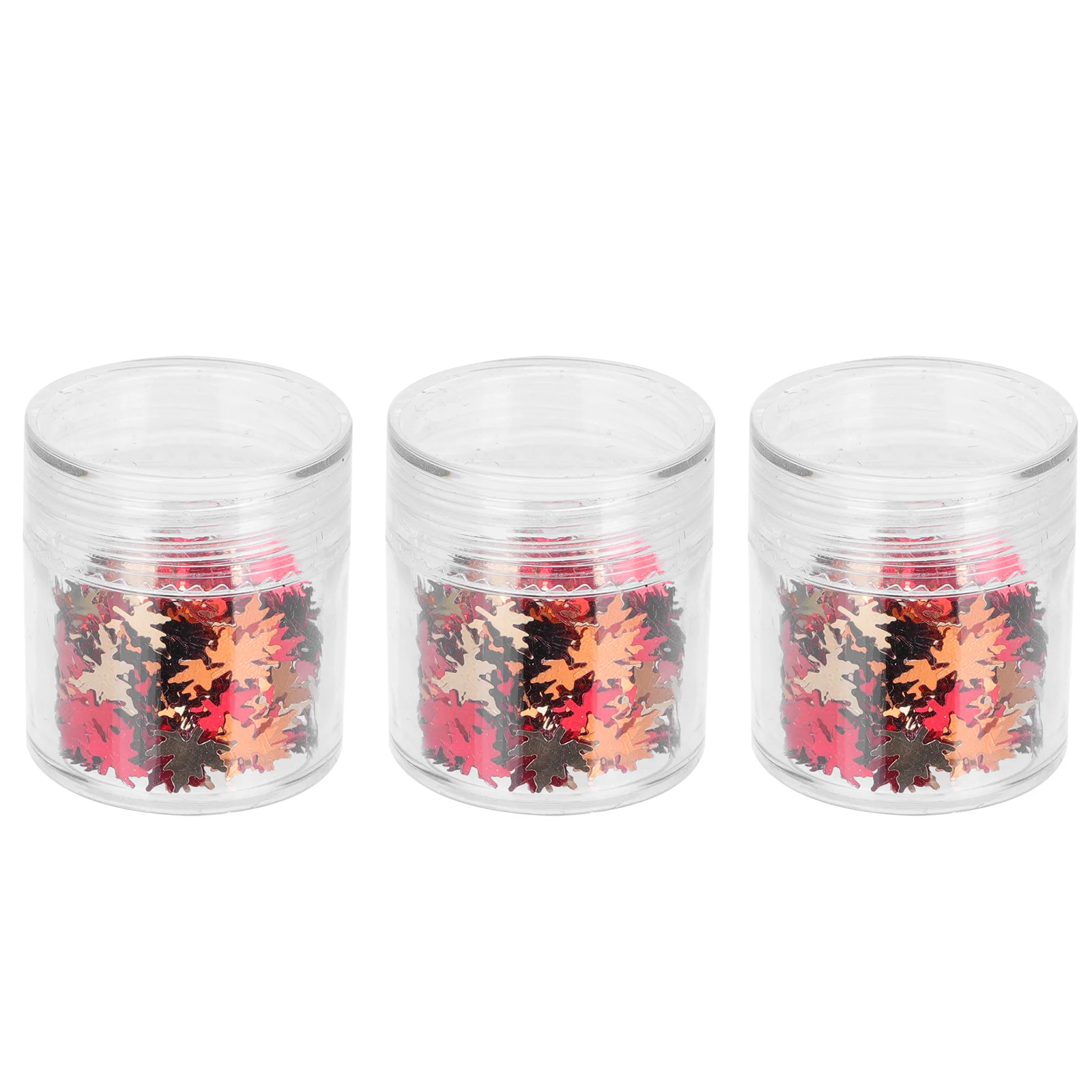 3 Bottles Manicure Sequins Kit Sparkling Nail Art Glitter Decor for Autumn Winter DIY Design Maple Leaf Paillettes