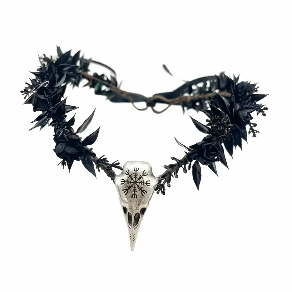 Flower Vine Elven Crown Diadem Rhinestone Decorated Elf Tiara Artificial Floral Wreath Head Band Fairy Headpiece Bridal Wedding