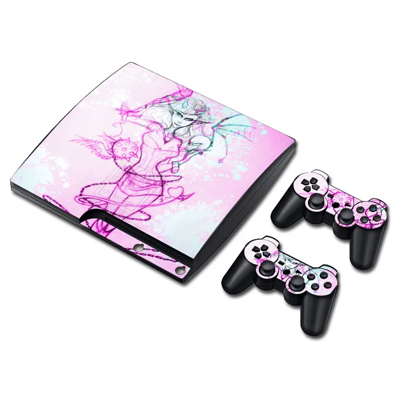 Cute Anime Girl Stylish Design Vinyl Decal Skin Sticker For PS3 SLIM customized accessory cover