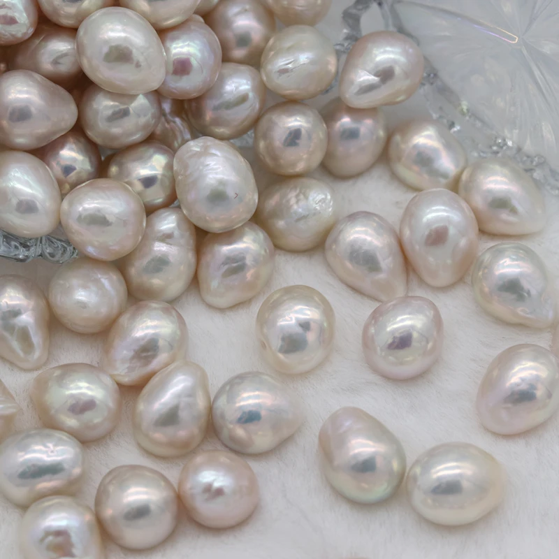 Popular 11-12mm white tail drop edison baroque freshwater pearls no hole loose beads wholesale