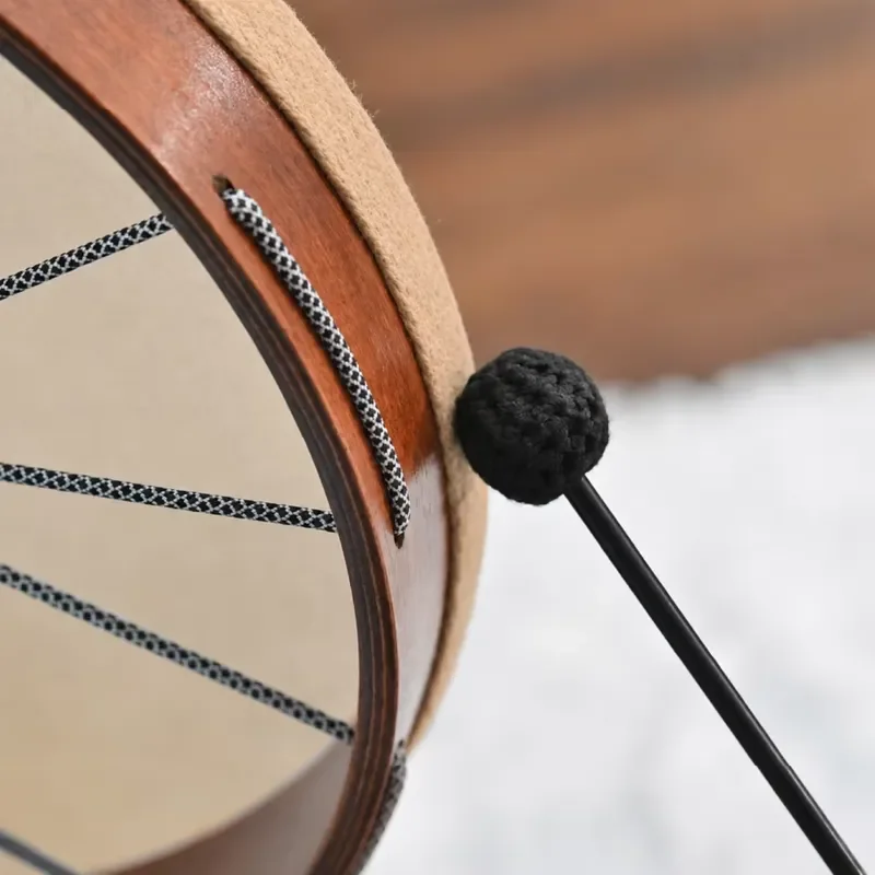 Jinfang Round Shaman Drum Antique Siberian Frame Drum Professional Tambourine for Sound Therapy Meditation Yoga Practice Tool