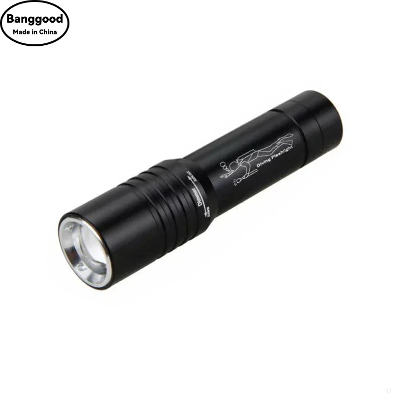 Фонарик для дайвинга с зарядкой, сильный свет XM-L T6 фокус, длинный фонарик, водонепроницаемый погружной светильник в ночное время, погружной DV02