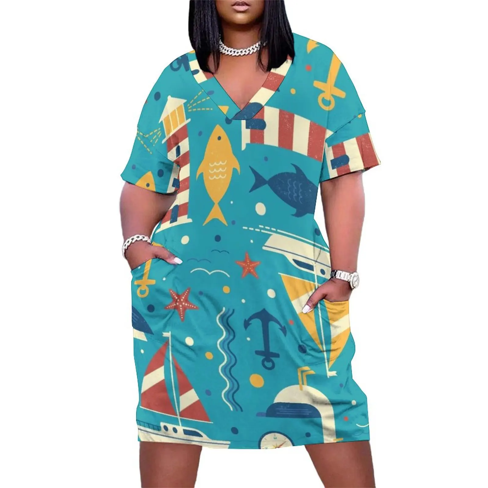 

All At Sea Loose Pocket Dress dress for woman dress women elegant luxury evening dresses luxury 2025 summer dresses