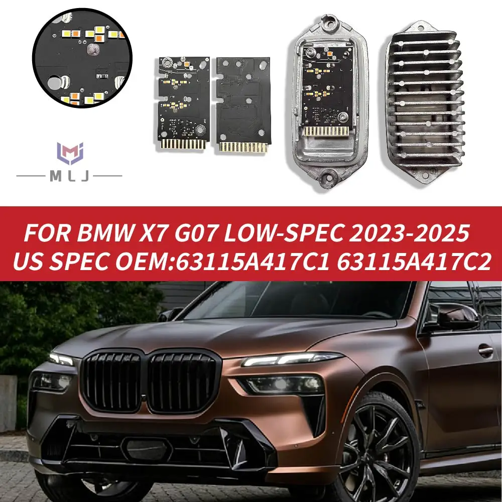 

Для BMW X7 G07 LCI 2023-2025 (низкая комплектация, спецификация для США) — модуль светодиодных фар Angel Eye, чип источника света DRL/поворотников 63115A417C1 63115A417C2