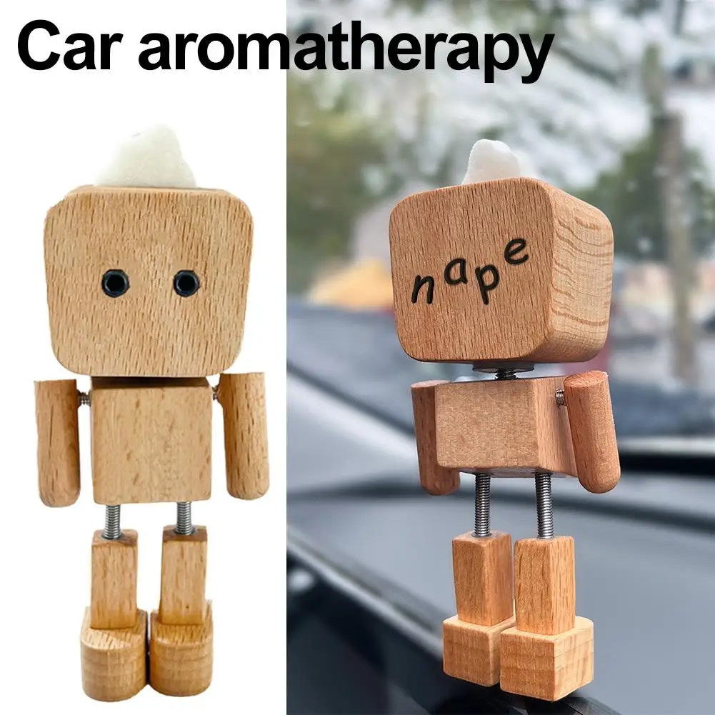 

Shaking Car Robot Wooden Man Leg-shaking Robot Car Clip Shaking Vent Air Aromatherapy Air Dashboard Decor Vent Decor Creati A0B5