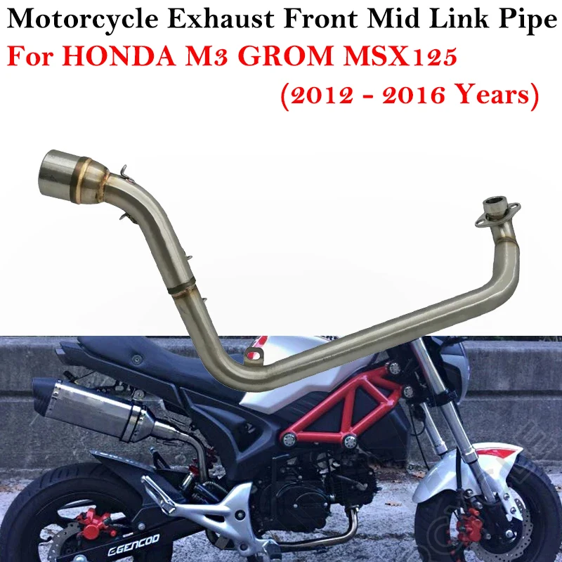 

Motorcycle Exhaust Front Middle Link Pipe Slip On For HONDA M3 GROM MSX 125 MSX125 2012 - 2016 System Moto Escape Muffler 51MM