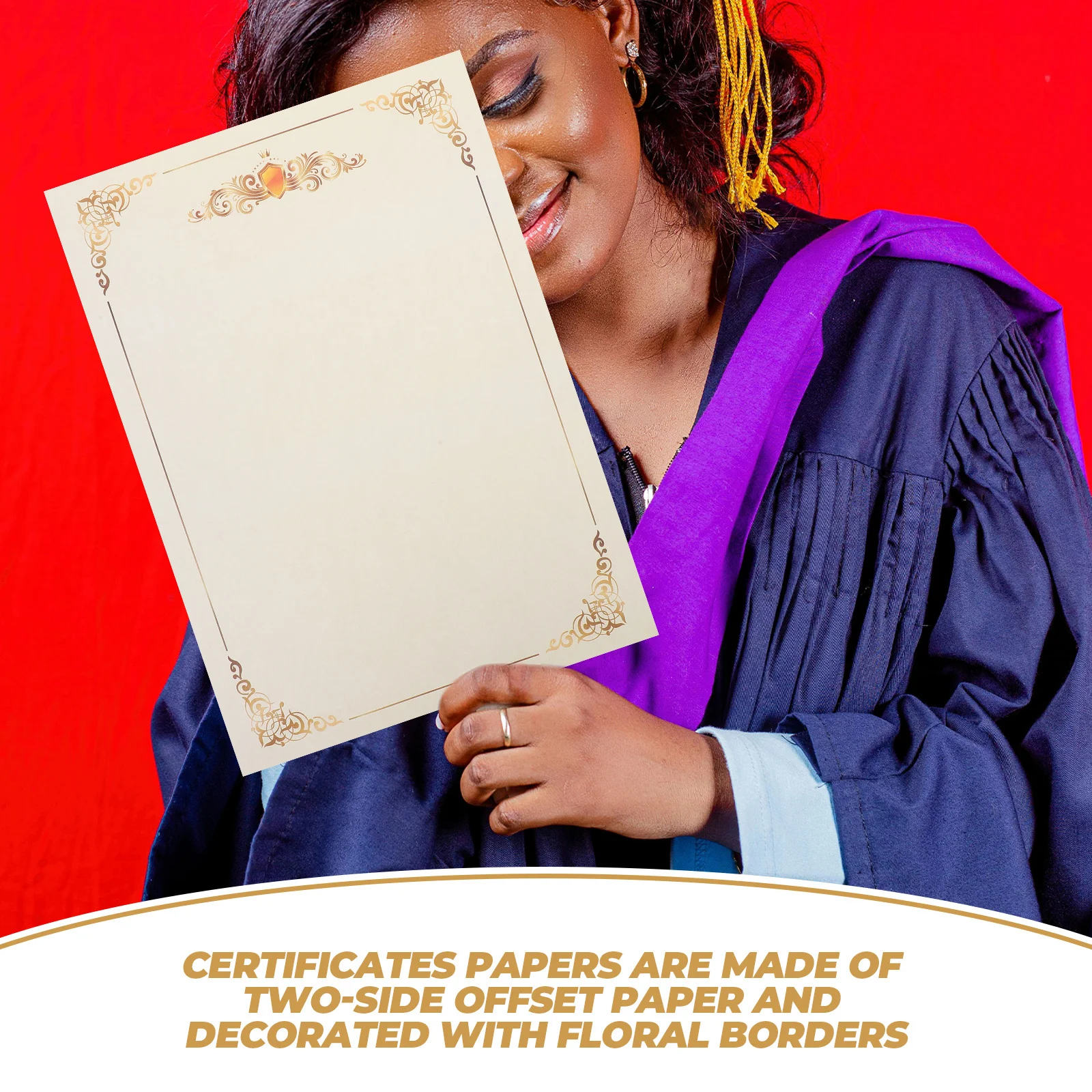 

Certificate Paper A4 Blank Diploma Award Printable School Recognition Academic Student Volunteer Teacher Floral Border