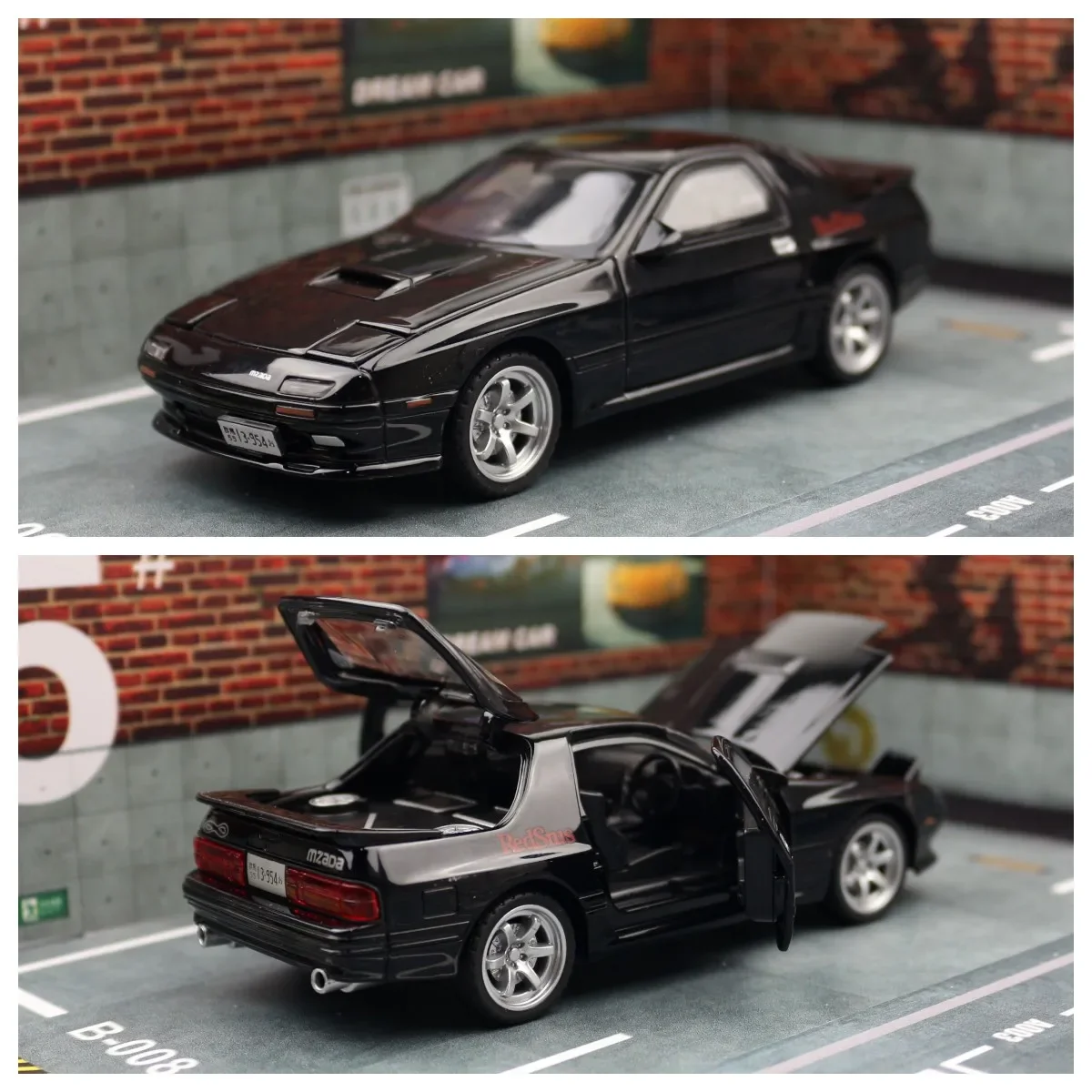 1:32 Mazda RX7 RX-7 Initial D Miniature Diecast Toy Car Model
