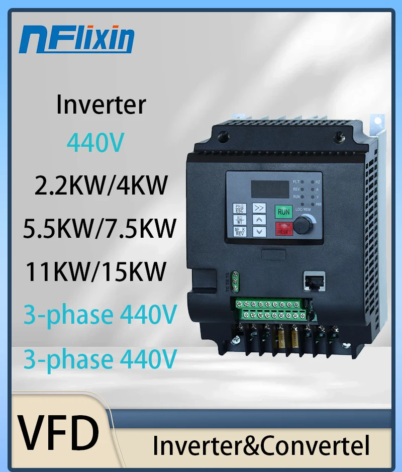 

Преобразователь частоты VFD 440 В 2,2 кВт/4 кВт/5,5 кВт/7,5 кВт/11 кВт/15 кВт регулируемый преобразователь частоты для управления скоростью двигателя