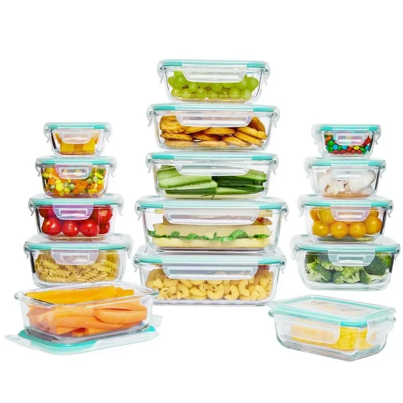 

Pack Glass Food Storage Containers, Meal Prep Containers Utensils, Airtight Glass Bento Boxes with Leak Proof Lockin