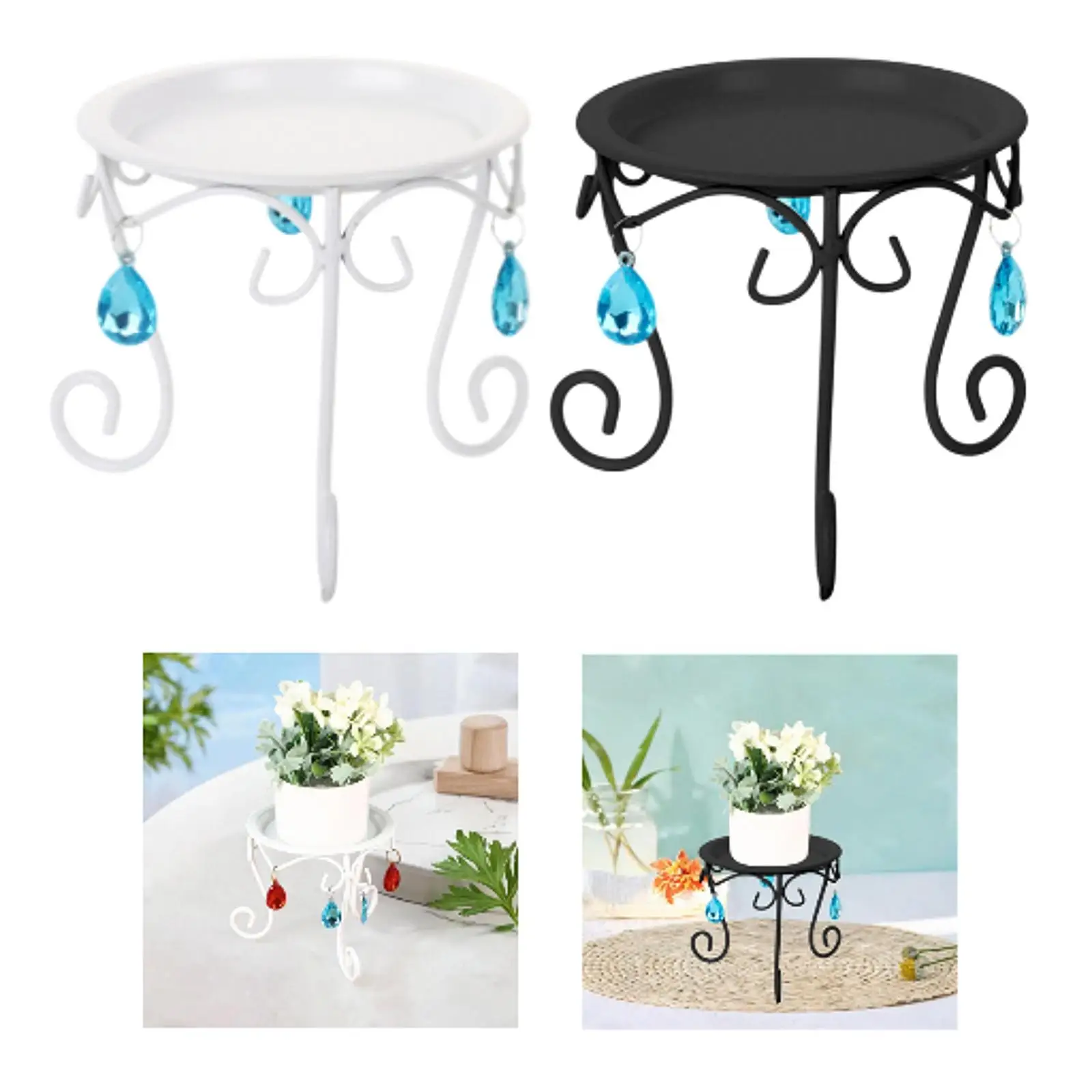 Iron Flower Pot Plant Stand Multipurpose Practical Accessories Display Rack for Indoor Outdoor Plant Lovers Balcony Patio Home