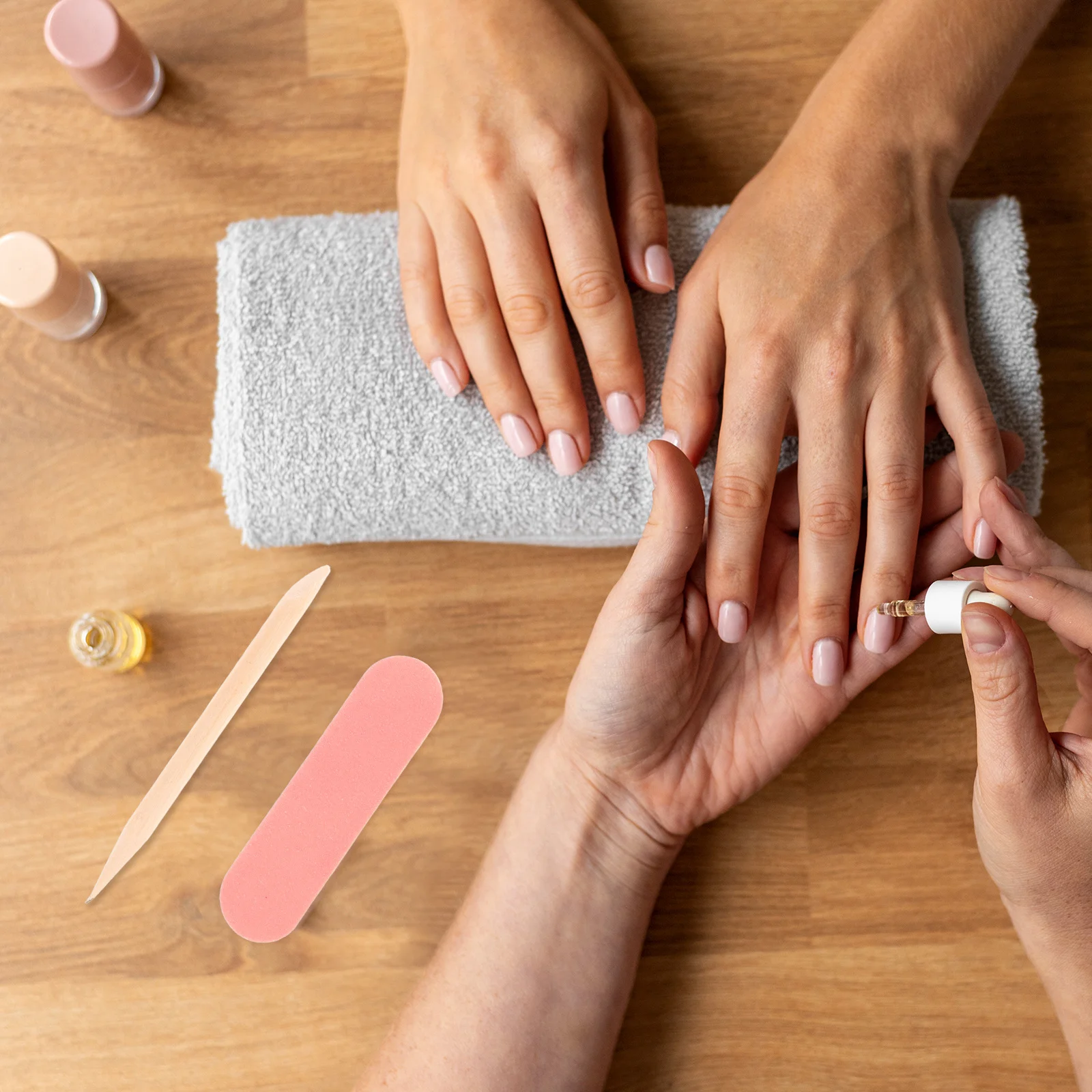 Kit professionnel de lime à ongles, Mini tampons jetables, ensemble de soins des ongles pour ongles naturels, outil de manucure, poussoir des cuticules, 50 pièces