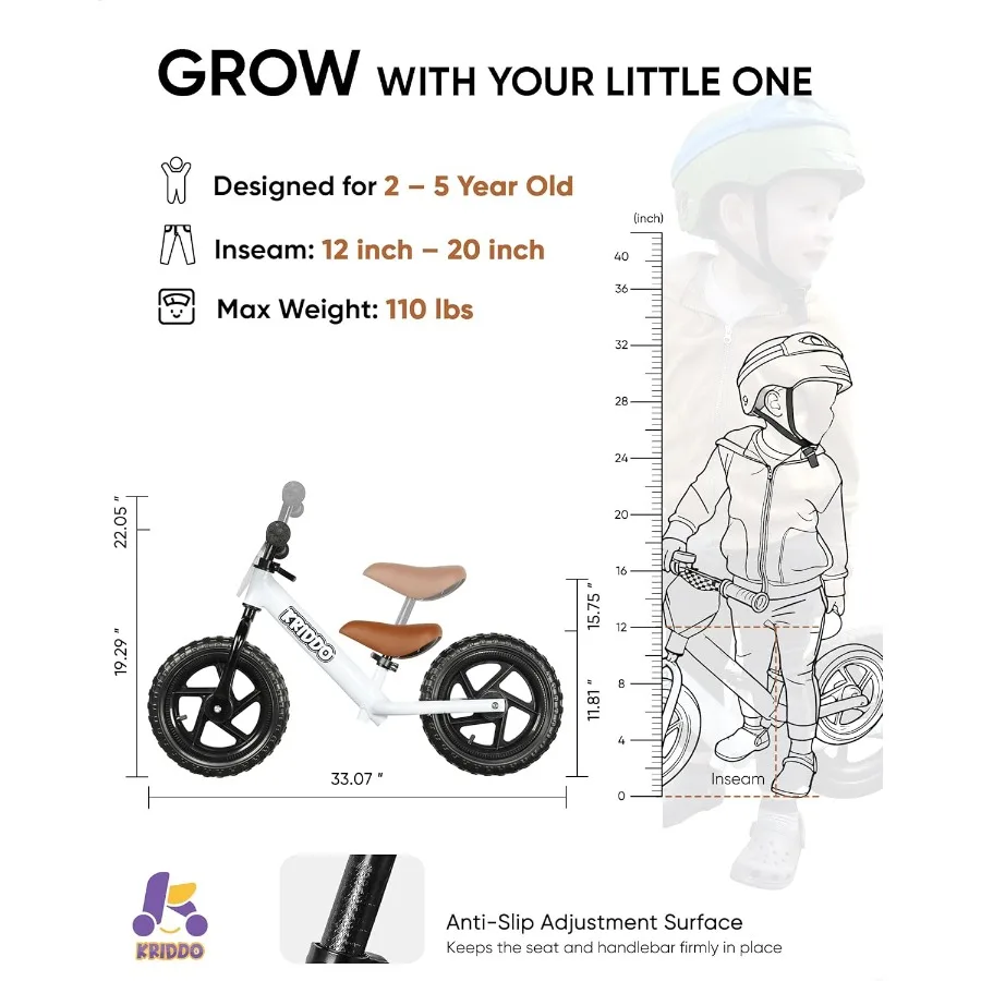 幼児用バランスバイク、2歳から5歳向け、12インチのプッシュバイク、カスタマイズプレート付き（ステッカー3セット付属）、ギフトバイク