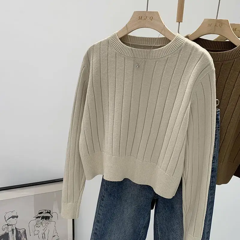 

Sweaters Jumpers Womens Y2K Women'S Sweater Linen Layered Style Zipper Detail Massage Spliced Wellness Spa Relaxation Health Alt