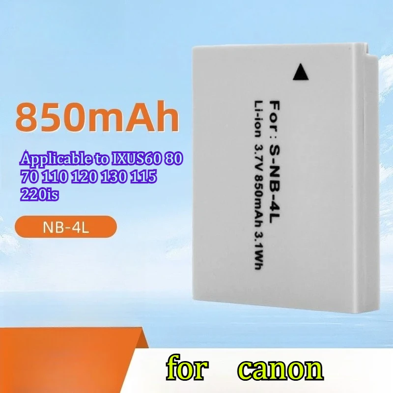 3.7v 850mAh for Canon Battery NB-4L  Suitable for IXUS60 80 70 110 120 130 115 220is Charger, Digital Long Endurance Battery