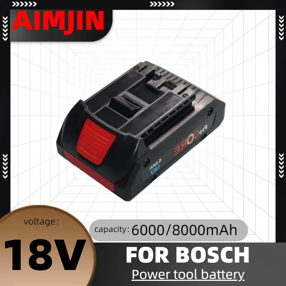 For Bosch GSR18 BAT609,BAT618,BAT609G,BAT618G,17618,37618,DGSH181 Replacement Power Tool Battery 18V 6.0Ah