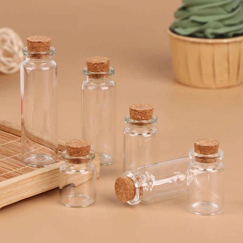 5Pcs 5/6/8/10/12/15ml Christmas Wish Bottles Glass Bottles Vials Decoration