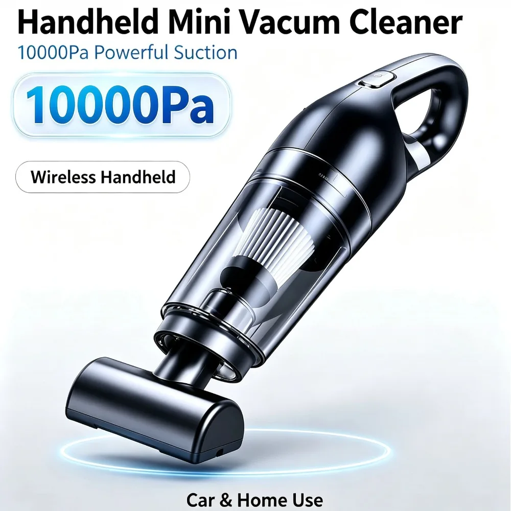 Portable Car Vacuum Cleaner Wireless Handheld Mini Vacuum Cleaner 10000PA Powerful Suction For Car Home Pet Hair Cleaning Tool