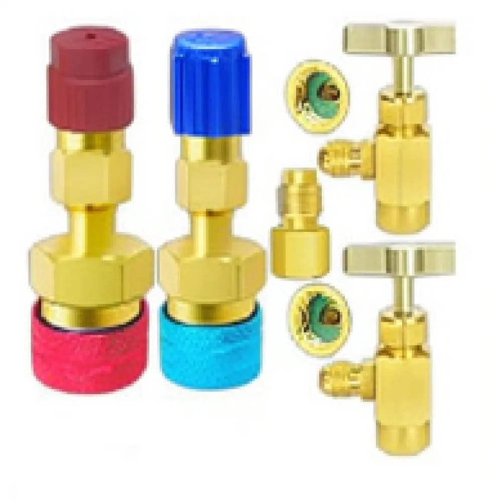 R1234yf Quick Coupler Adapter Set HVAC Refrigerant Filling Connector For Car Air Conditioning Repair Tools Kit
