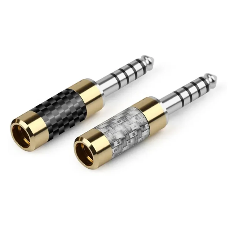 4.4 mm Jack Balance Interface Headphone Plug Audio Adapter 5 Pole 4.4mm Connector For Soldering 6.3mm Speaker Cable Carbon Fiber