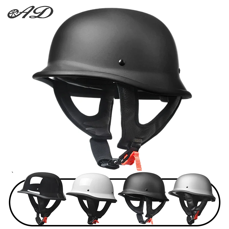 

AD new motorcycle helmet retro half helmet four seasons general German soldier helmet motorcycle scoop