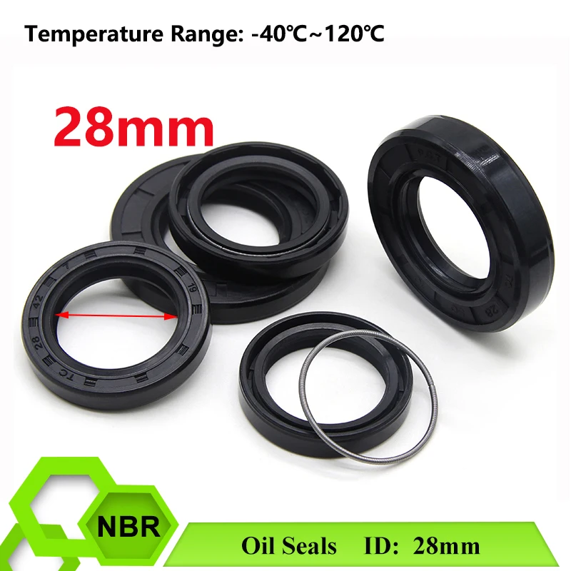 Black NBR Oil Seals Gasket ID 28mm TC-28*35/38/40/42/45/47/48/50/52/55/56/62*4/5/7/8/10/12mm Nitrile Rubber Shaft Double Lip