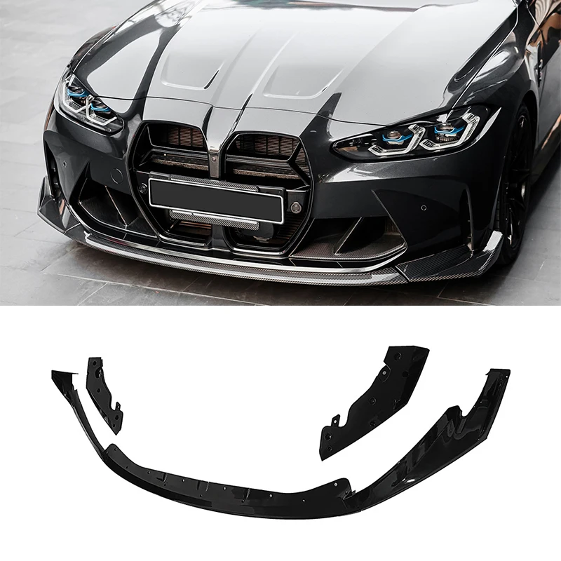 

Glossy black Car Front Bumper Lip Spoiler Diffuser Splitters Body Kit Aprons Cover Guard Trim For BMW M3 M4 G80 G82 2020-2023