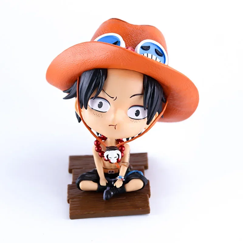 One Piece Anime Figure Sitting Posture Q Version Portgas·d· Ace Statue Pvc Action Figurine Desktop Decoration Model Toys Gifts