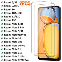 2PCS Premium Tempered Glass Xiaomi Redmi Note 12 11 Pro 9S 10S Screen Protector For Redmi Note 10 9 8 Pro 12 13C 10C 9A 9C 9T